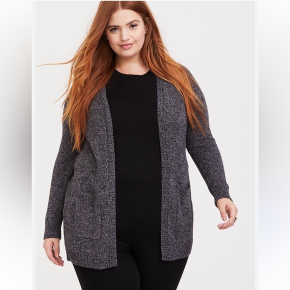 Torrid Cardigan Open Front Longline Sweater Size 1 (14/16) - Picture 1 of 7